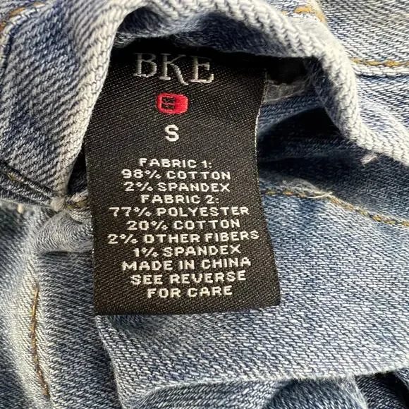 BKE Denim Jean Jacket Women's S Blue and Red Plaid Fully Reversable Preppy - Picture 11 of 14